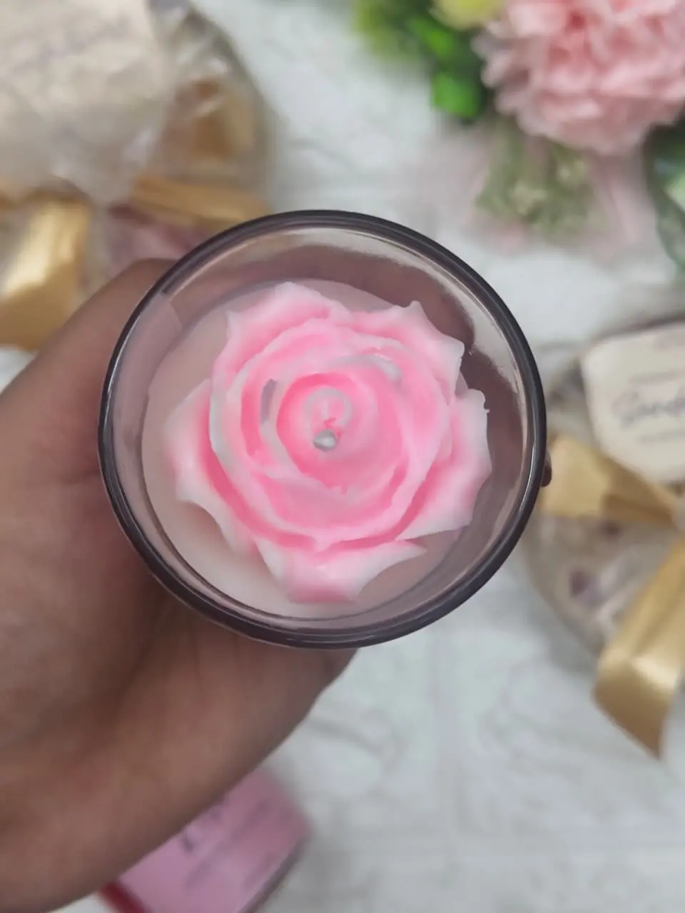 Rose Glass Jar Candle