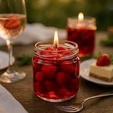 Strawberry Dessert Candle Jar