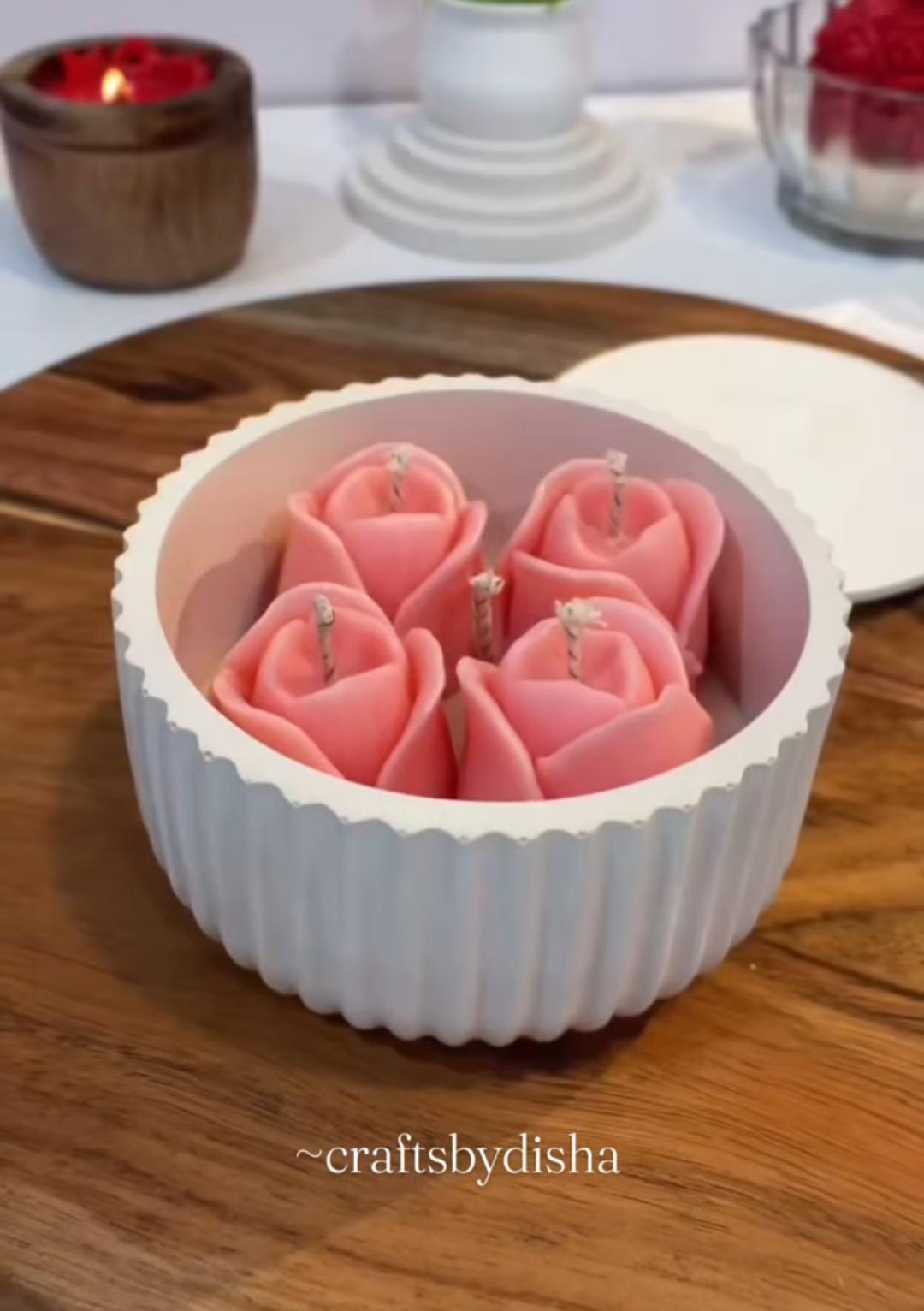 Pink Tulip Ceramic Jar Candle
