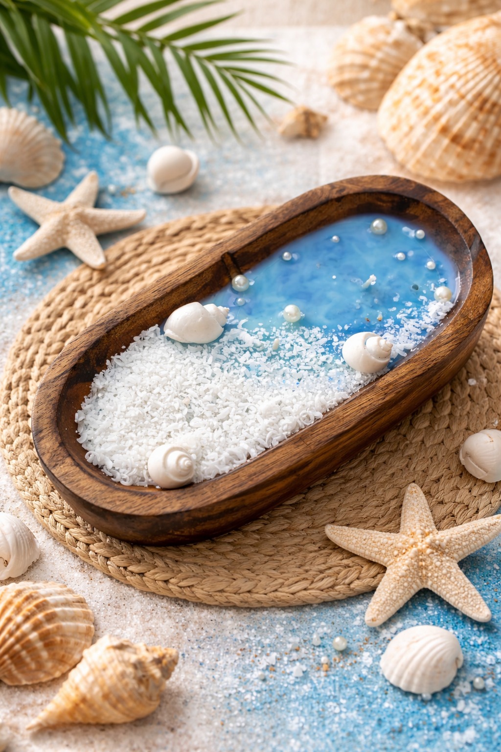 Ocean Breeze Candle – Handmade Beach Theme Candle Bowl - Image 3